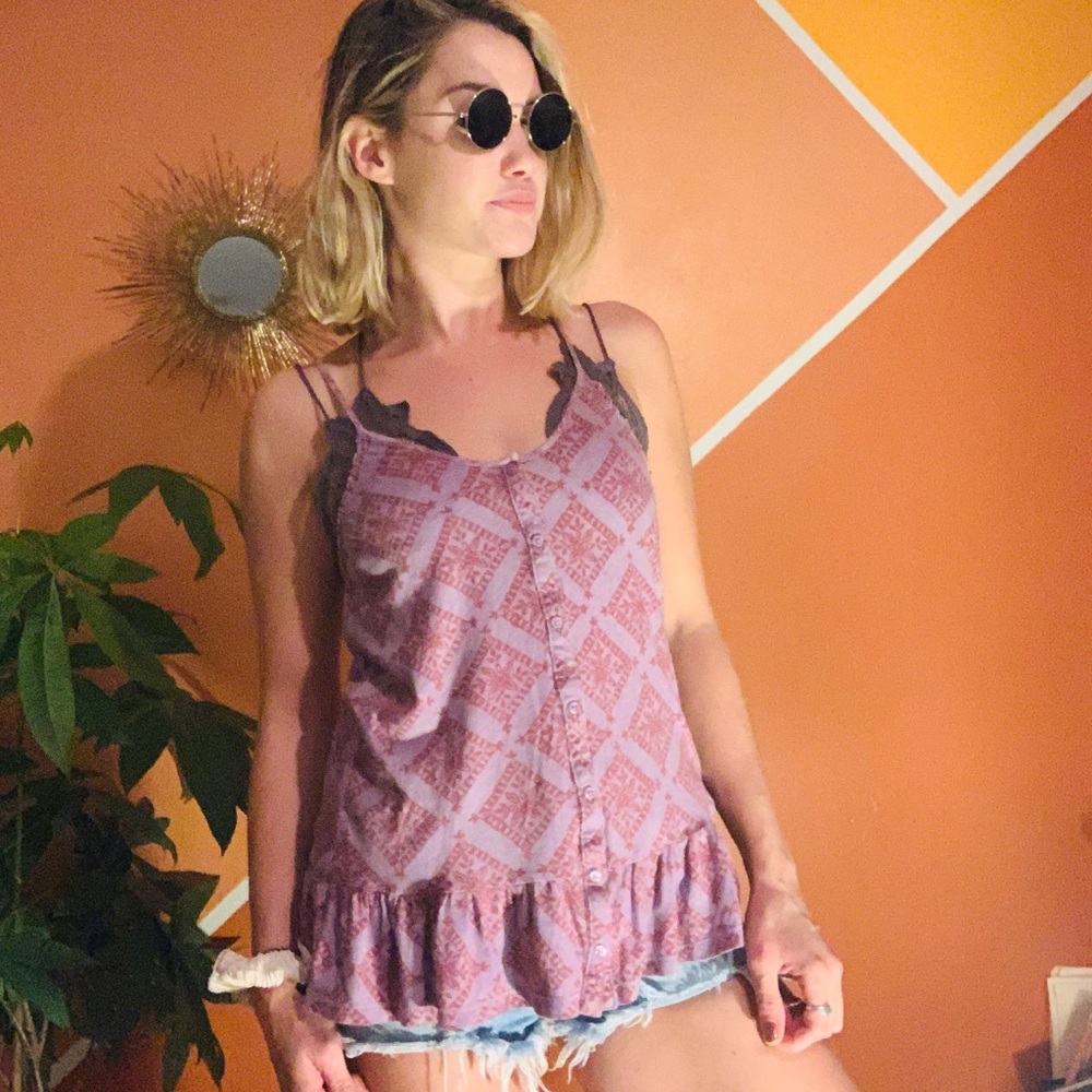 AE Purple Peplum Tanktop